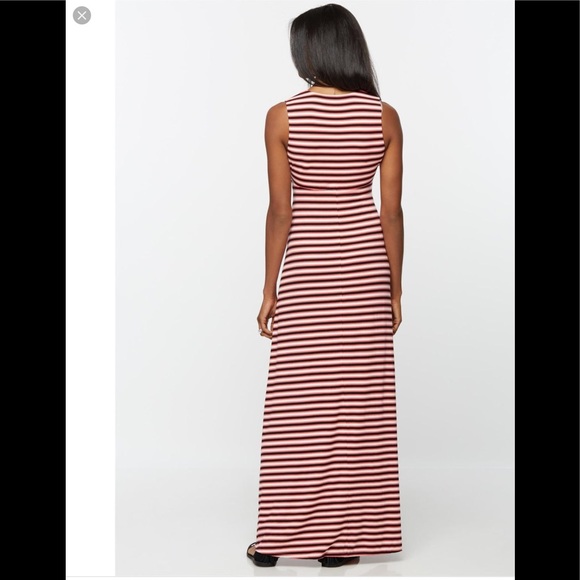 NWT Rachel Zoe knot front striped maxi dress M mat - Picture 2 of 8
